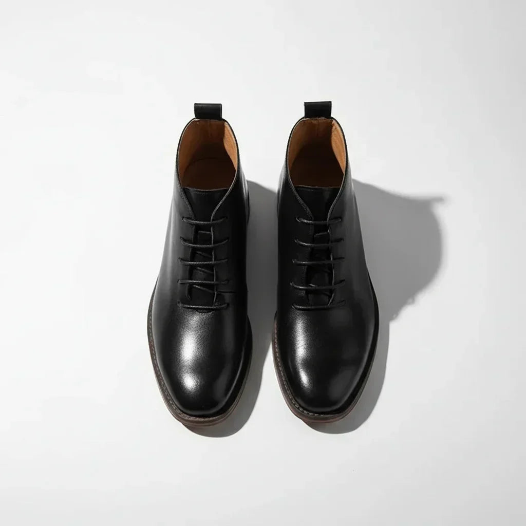 Robbin – Bottines en cuir véritable finition main pour homme