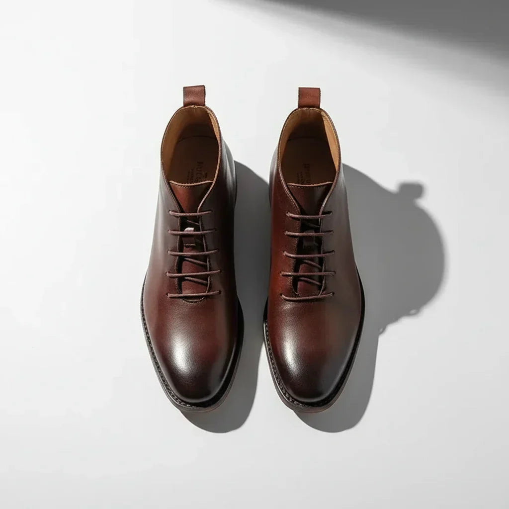 Robbin – Bottines en cuir véritable finition main pour homme