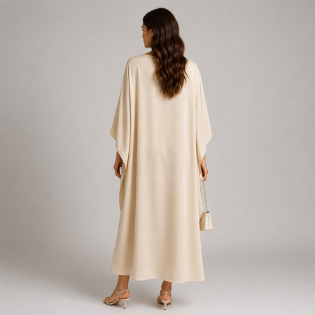 Robe longue maxi à cape drapée pour femme