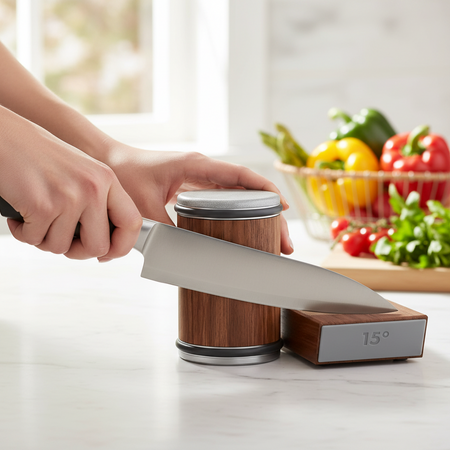 RollSharp – Aiguiseur de couteaux professionnel à revêtement diamant avec mécanisme à rouleau