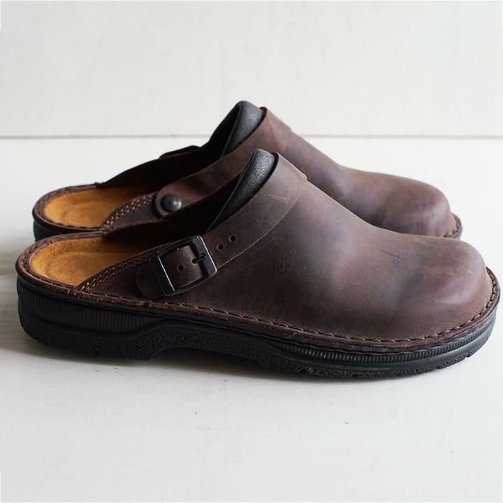 Sabots fermés en simili cuir avec bride à boucle, enfilage facile, semelle intérieure rembourrée, pour homme et femme, b