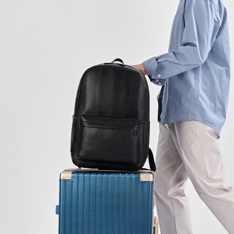 Sac à dos en cuir pour ordinateur portable, cuir premium, compatible 15 pouces, bretelles rembourrées