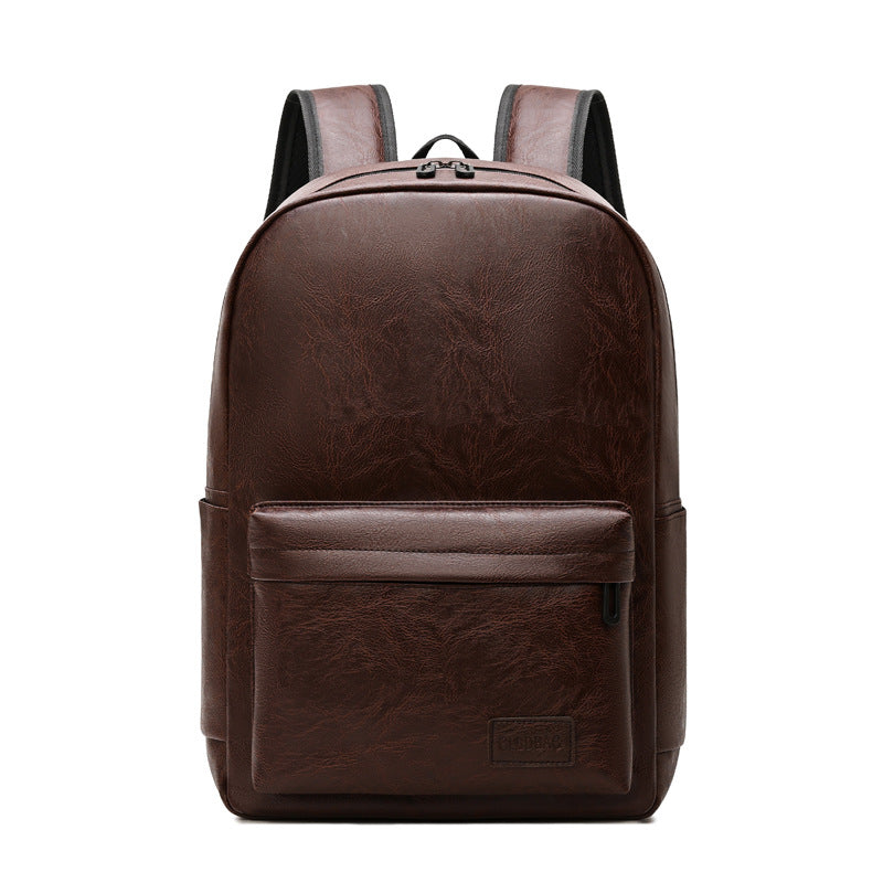 Sac à dos en cuir pour ordinateur portable, cuir premium, compatible 15 pouces, bretelles rembourrées