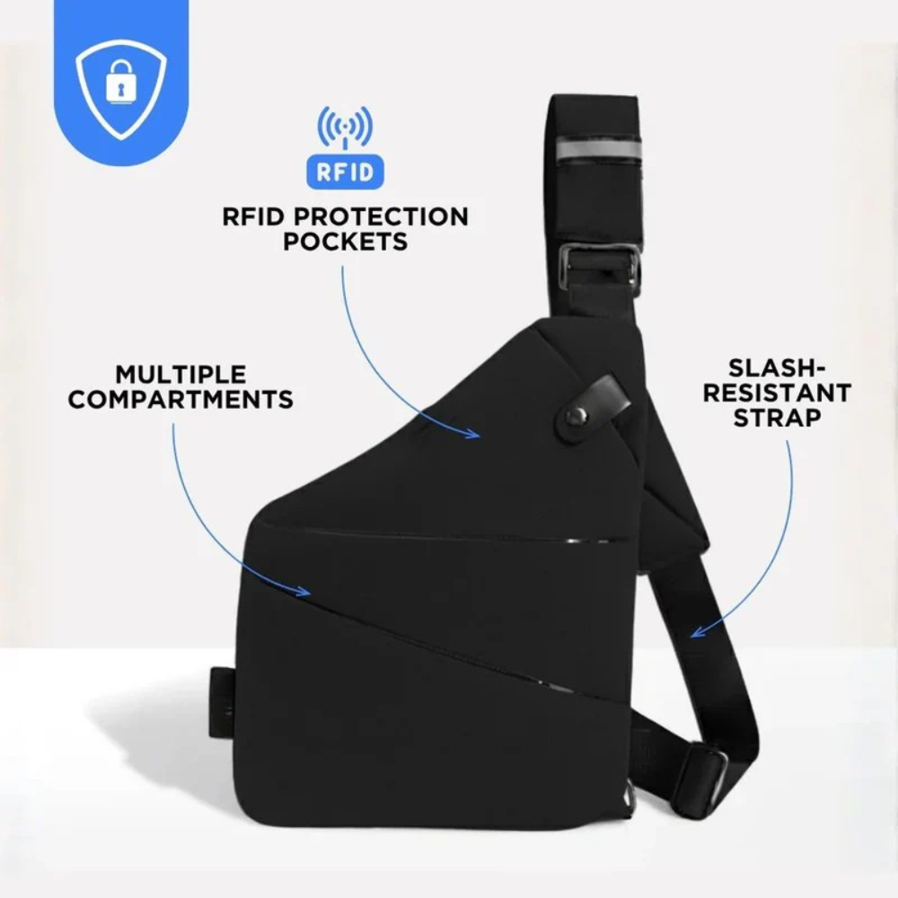 Sac bandoulière antivol pour rangement sécurisé