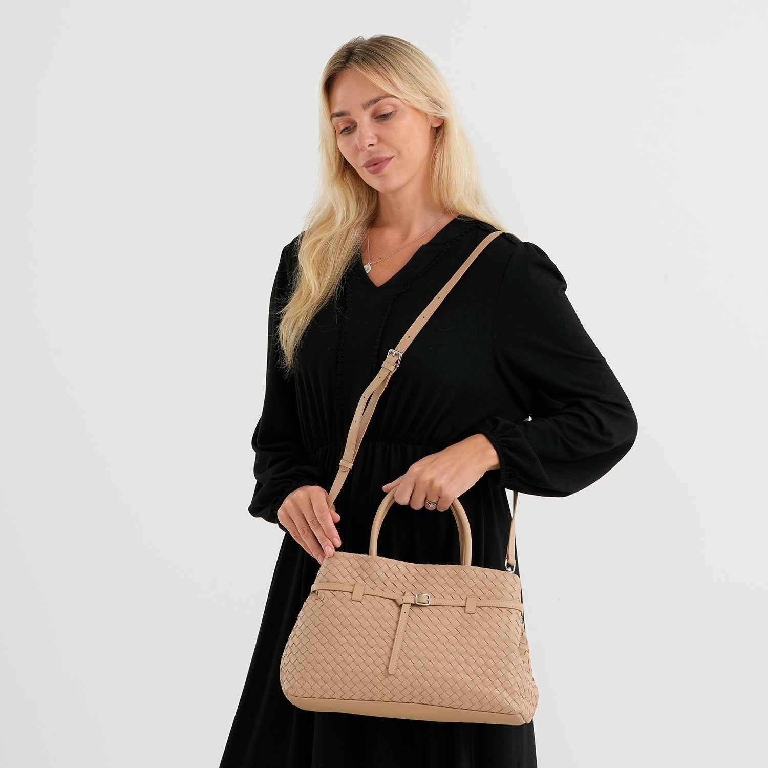 Sac bandoulière femme Valissiere en cuir véritable avec rangement multi-poches