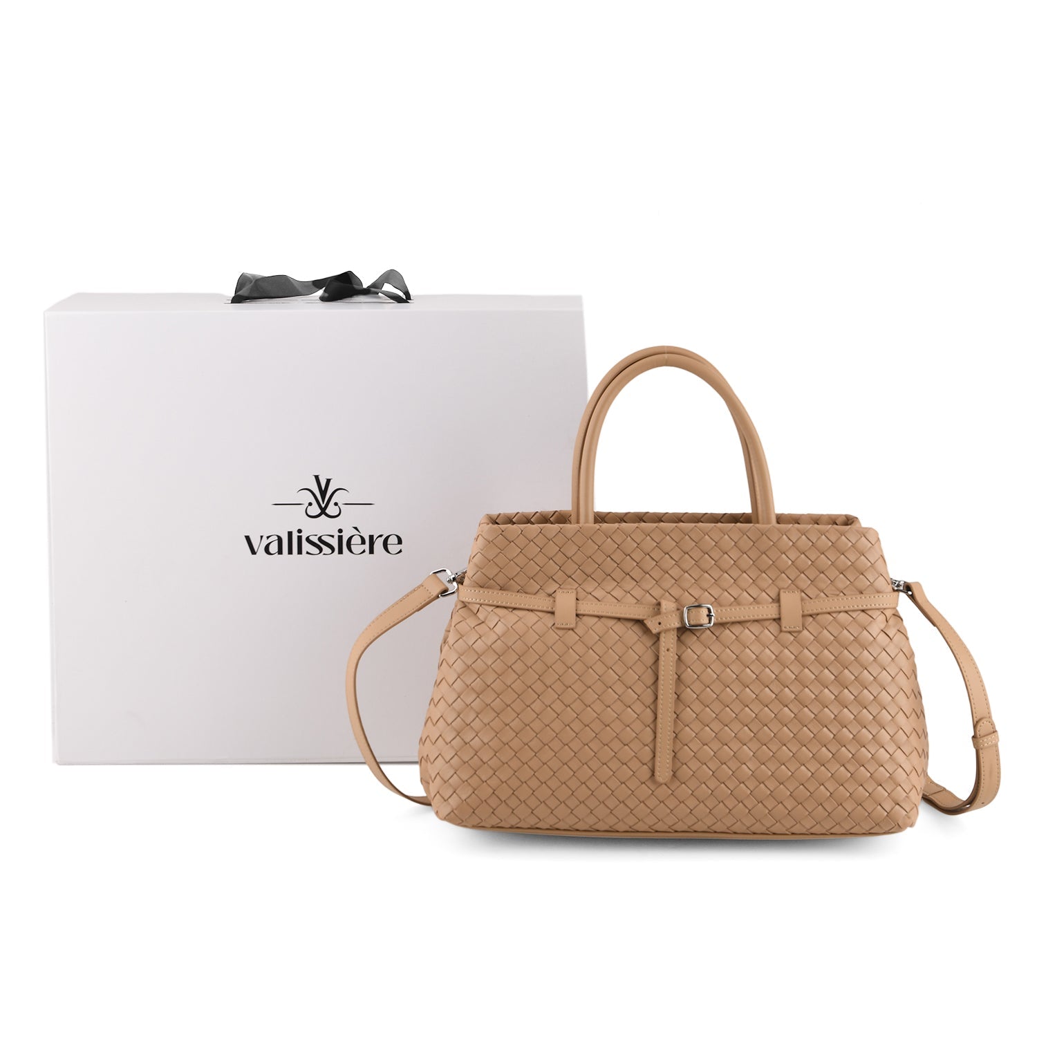 Sac bandoulière femme Valissiere en cuir véritable avec rangement multi-poches