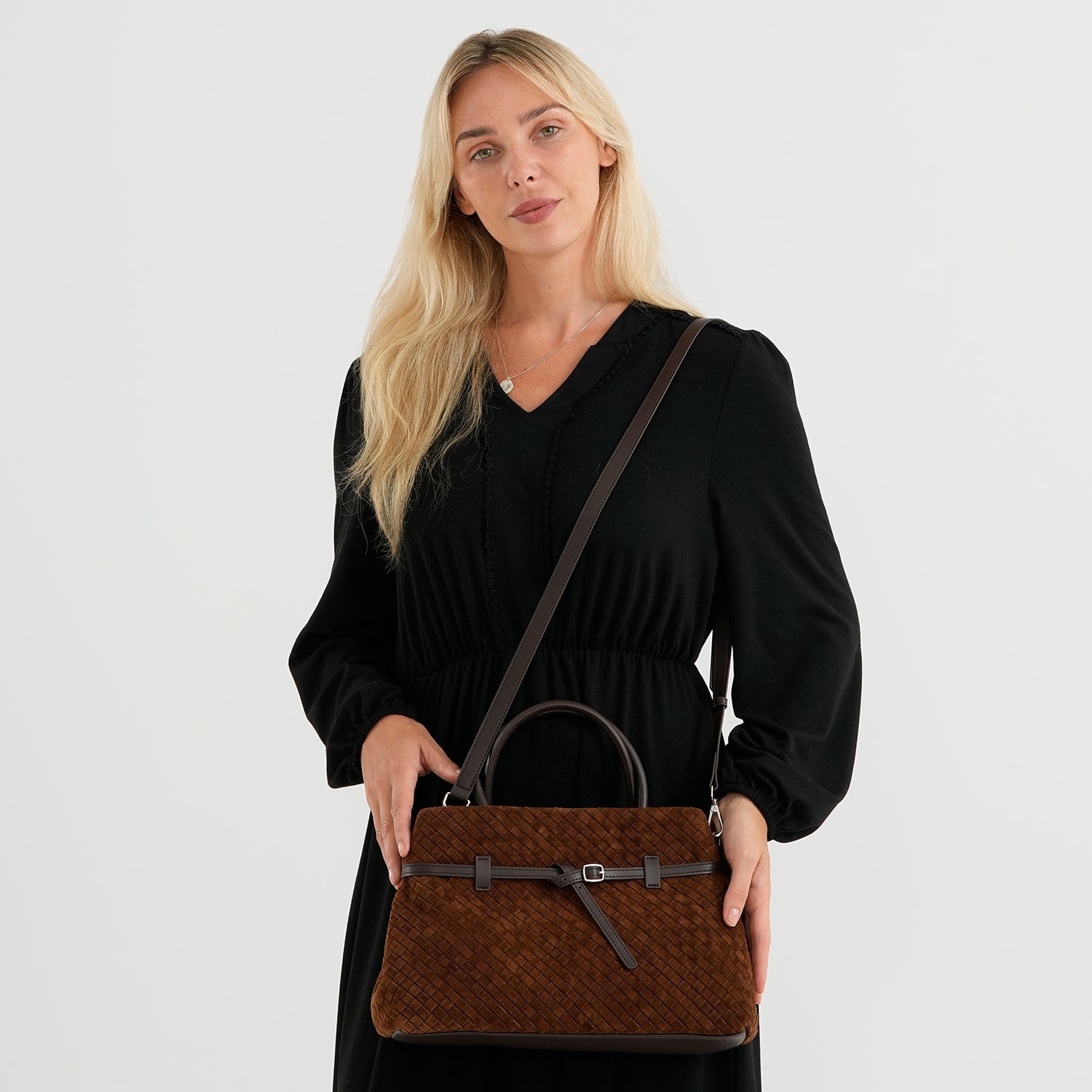 Sac bandoulière femme Valissiere en cuir véritable avec rangement multi-poches