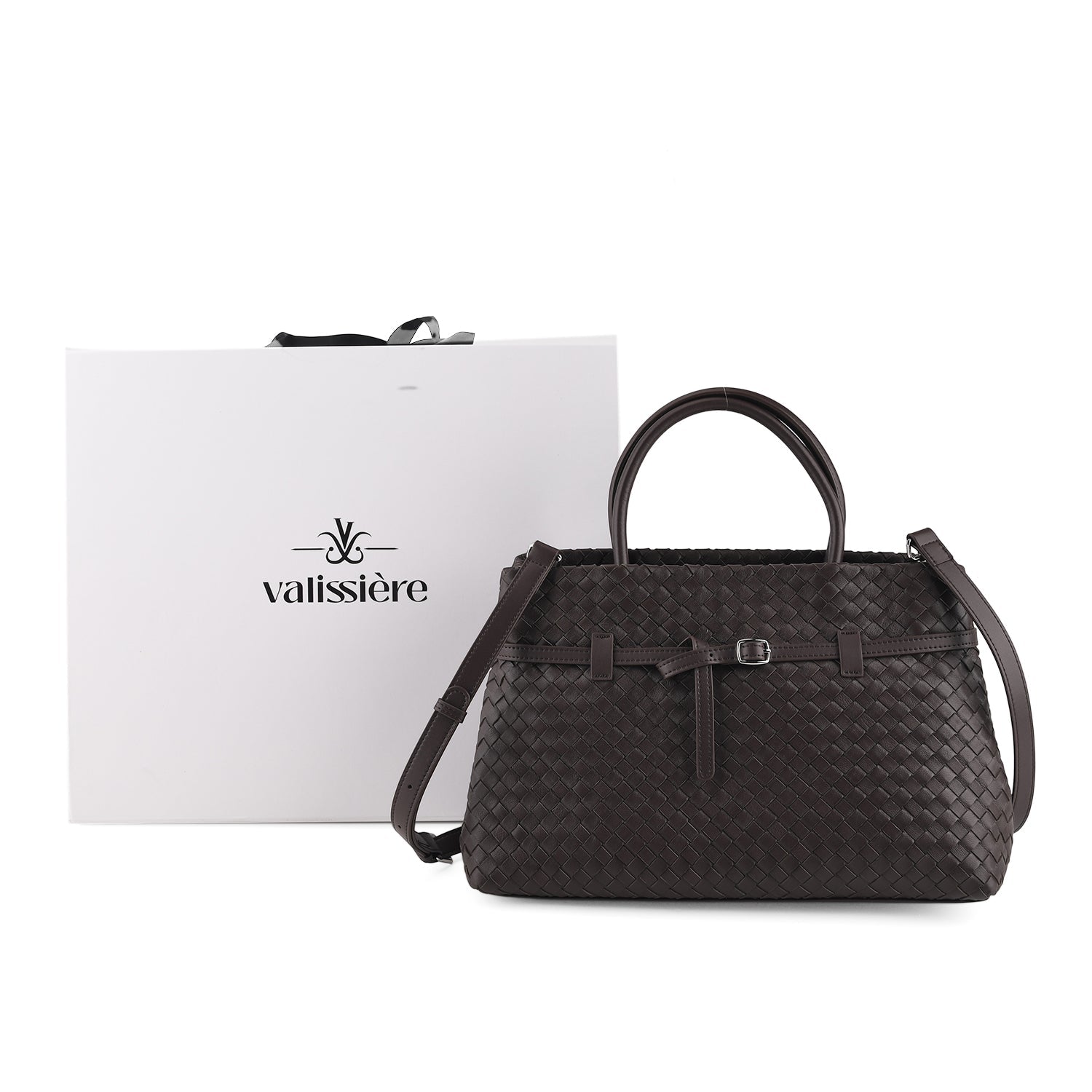 Sac bandoulière femme Valissiere en cuir véritable avec rangement multi-poches