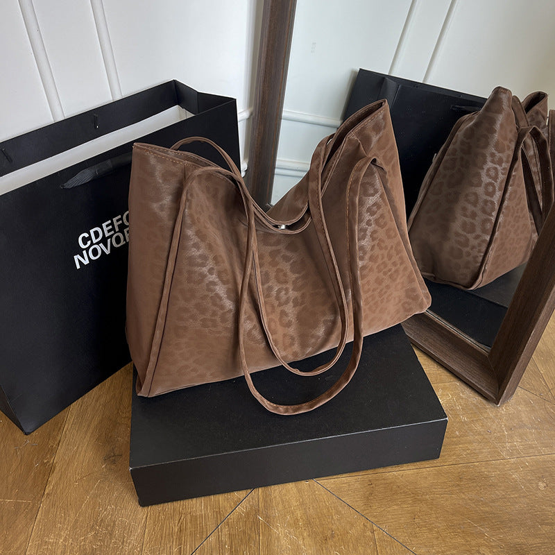 Sac cabas d'épaule en daim texturé luxueux
