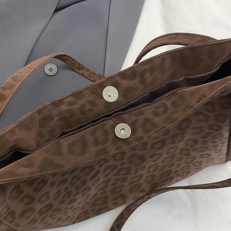 Sac cabas d'épaule en daim texturé luxueux
