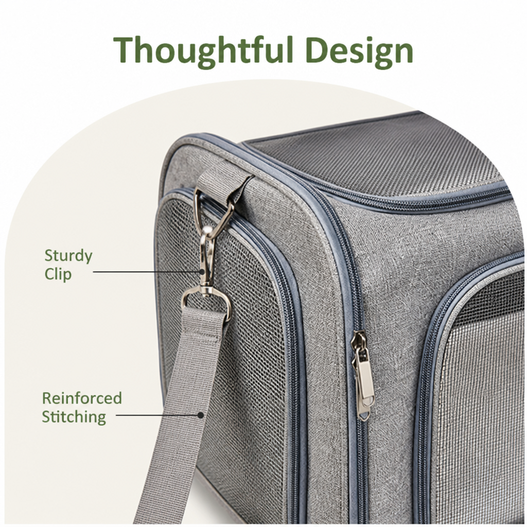 Sac de transport pour animaux en mesh respirant et imperméable homologué avion (coussin polaire amovible)
