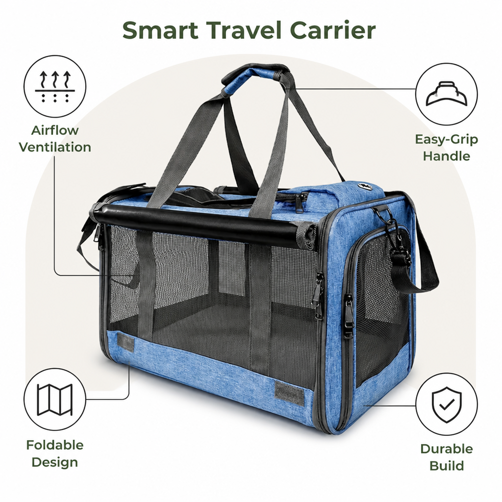 Sac de transport respirant en mesh et pliable homologué compagnie aérienne