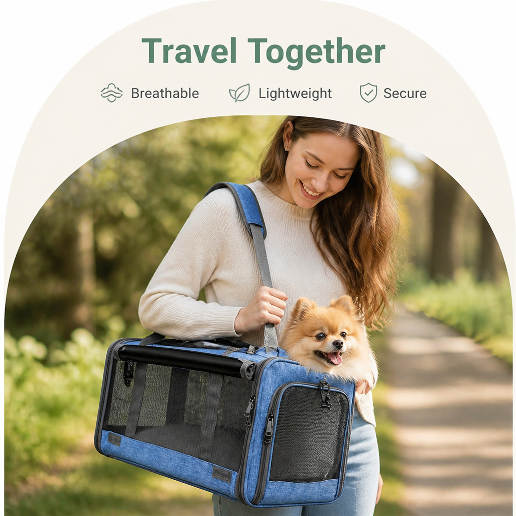 Sac de transport respirant en mesh et pliable homologué compagnie aérienne