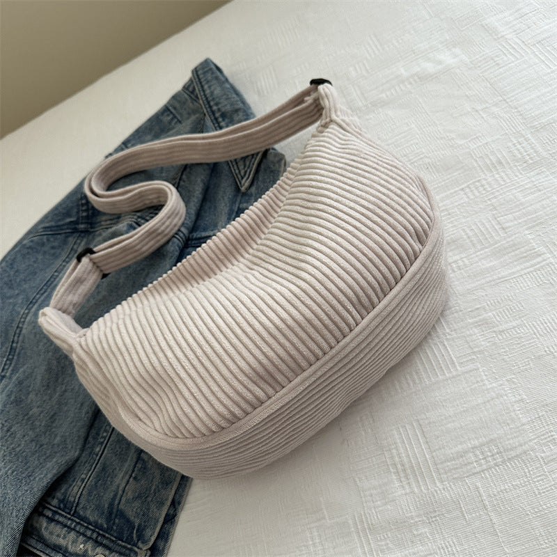 Sac hobo en velours côtelé