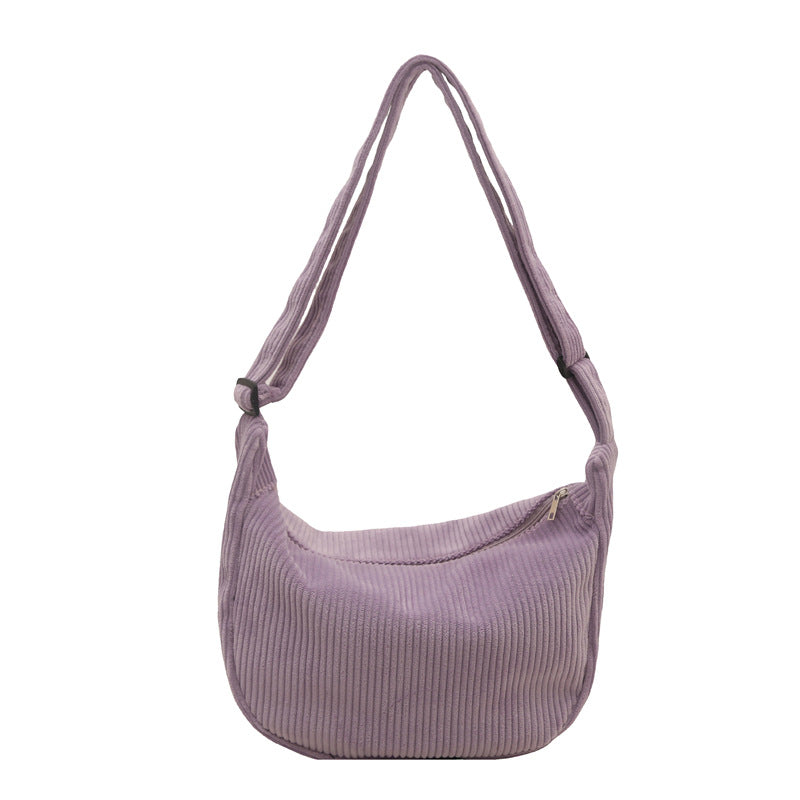 Sac hobo en velours côtelé