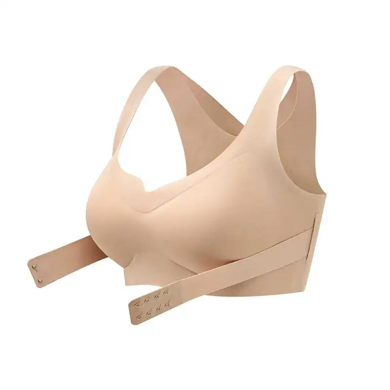 Soutien-gorge sans armatures à fermeture frontale avec maintien postural dos croisé