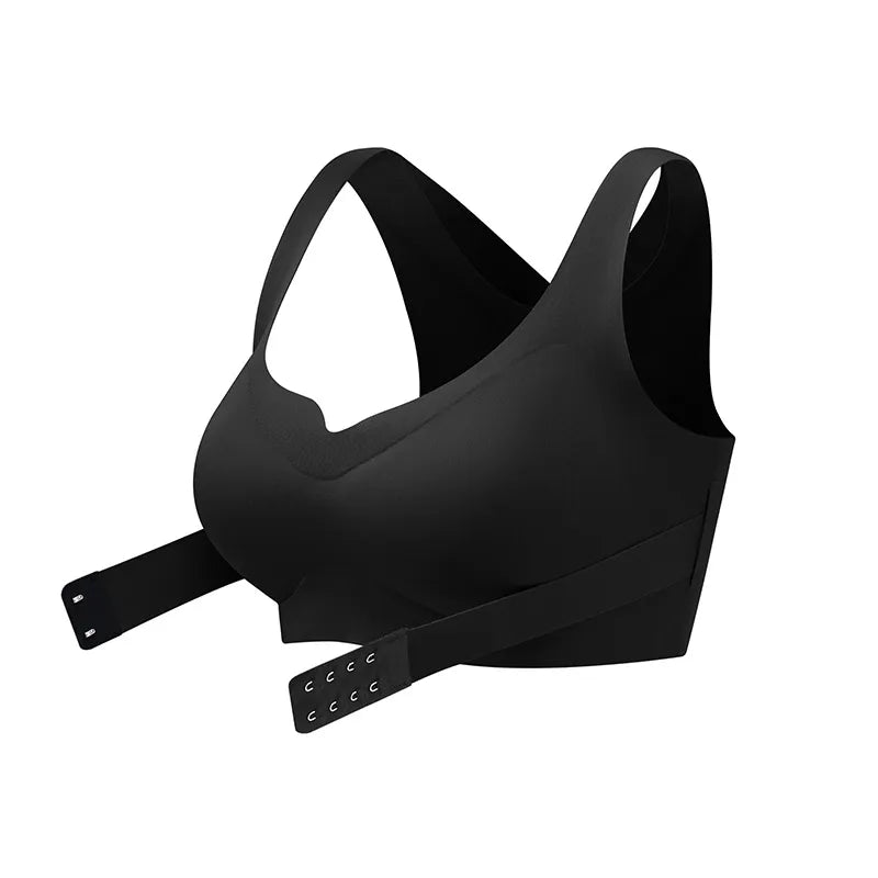 Soutien-gorge sans armatures à fermeture frontale avec maintien postural dos croisé