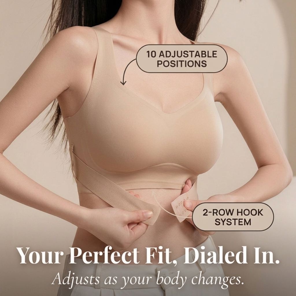 Soutien-gorge sans armatures à fermeture frontale avec maintien postural dos croisé