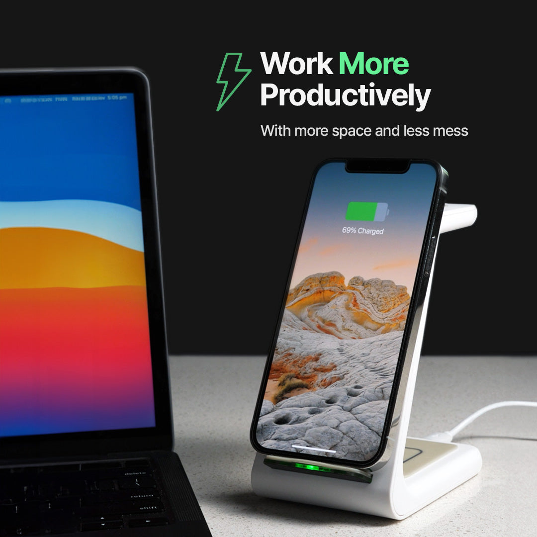Station de charge sans fil rapide avec support multi-appareils