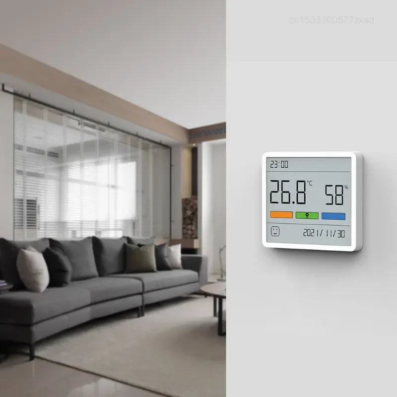 Hygromètre d'intérieur tout-en-un avec horloge et thermomètre numérique