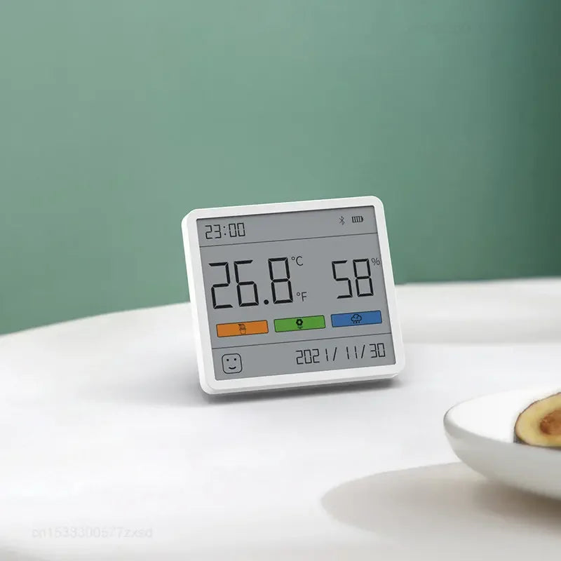 Hygromètre d'intérieur tout-en-un avec horloge et thermomètre numérique