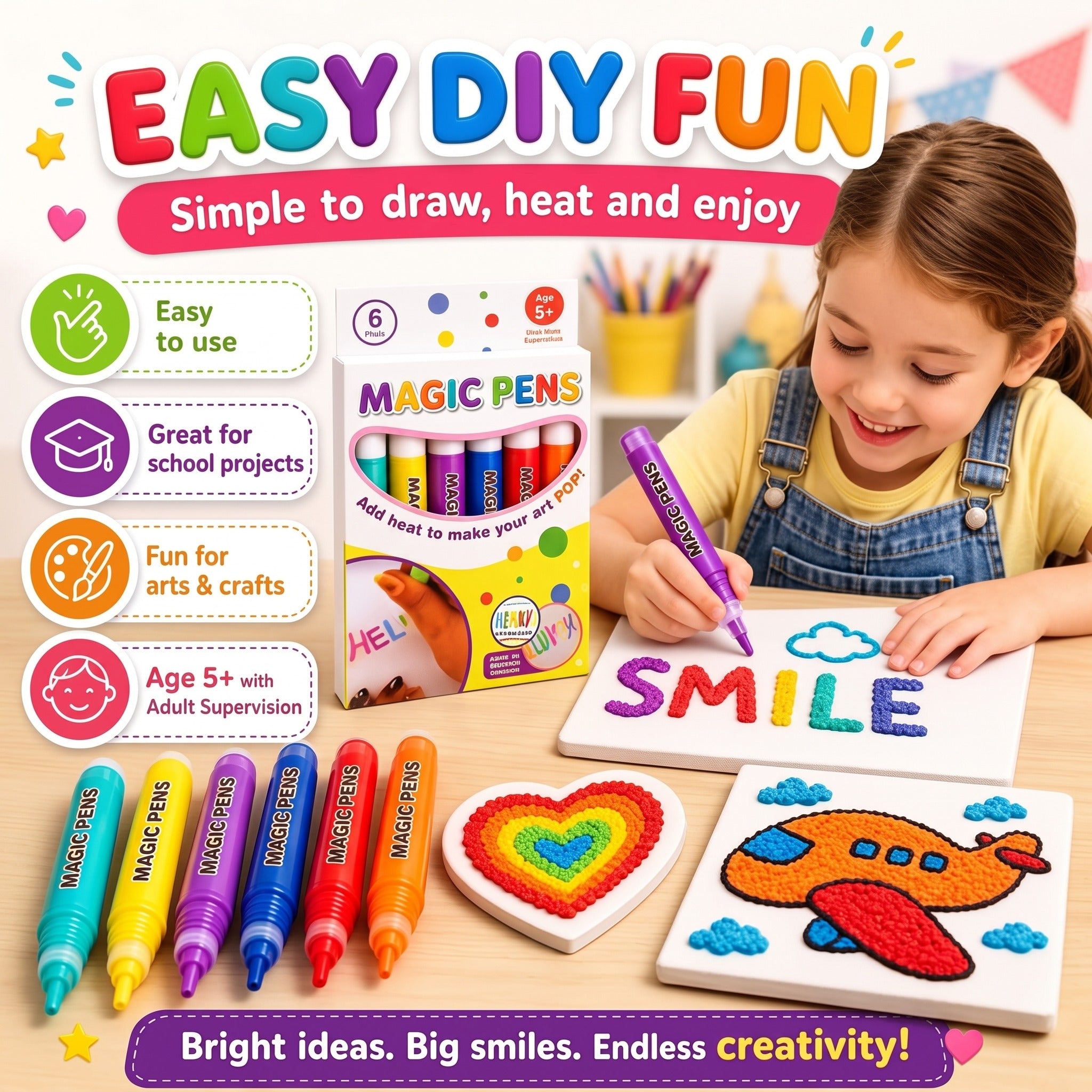 Stylos magiques 3D – Dessinez en relief en un trait !