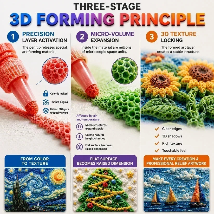 Stylos magiques 3D – Dessinez en relief en un trait !