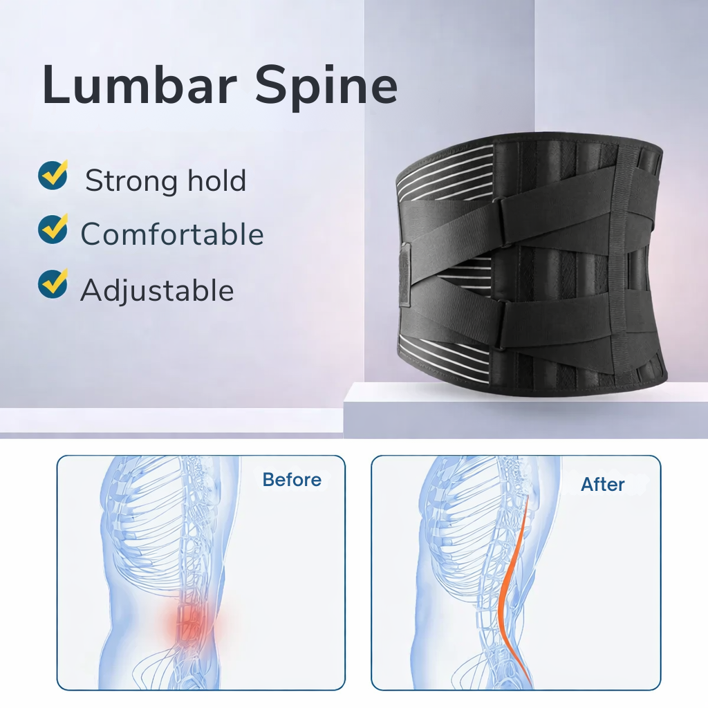 Support lombaire | Ceinture de maintien | Stabilisation à 360° | OrthoFlexa