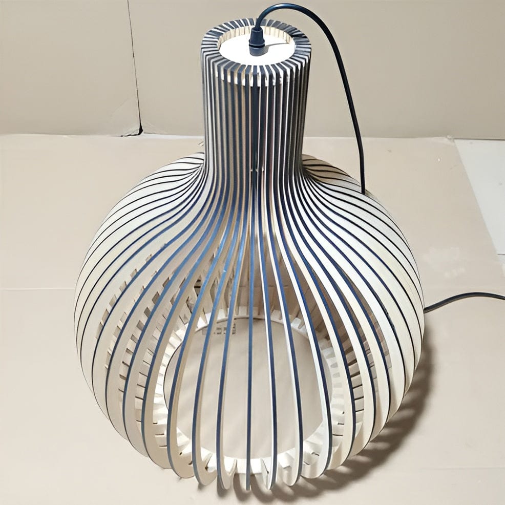 Suspension en bois réglable vintage avec éclairage LED
