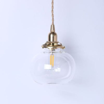 Suspension vintage dorée avec abat-jour en verre, douille E26, structure en cuivre pour salon et salle à manger