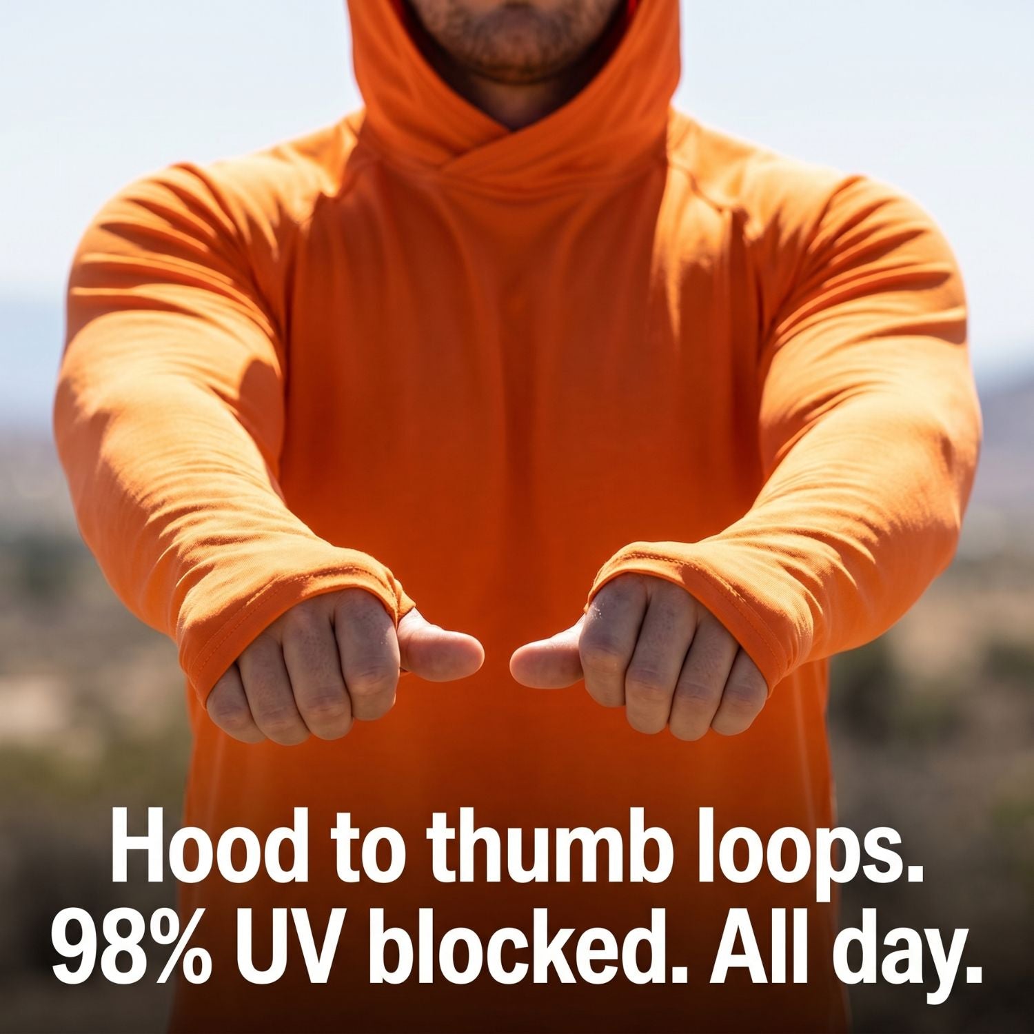 Sweat à capuche anti-UV UPF 50+ homme – Haut léger séchage rapide randonnée et pêche avec passants pouces