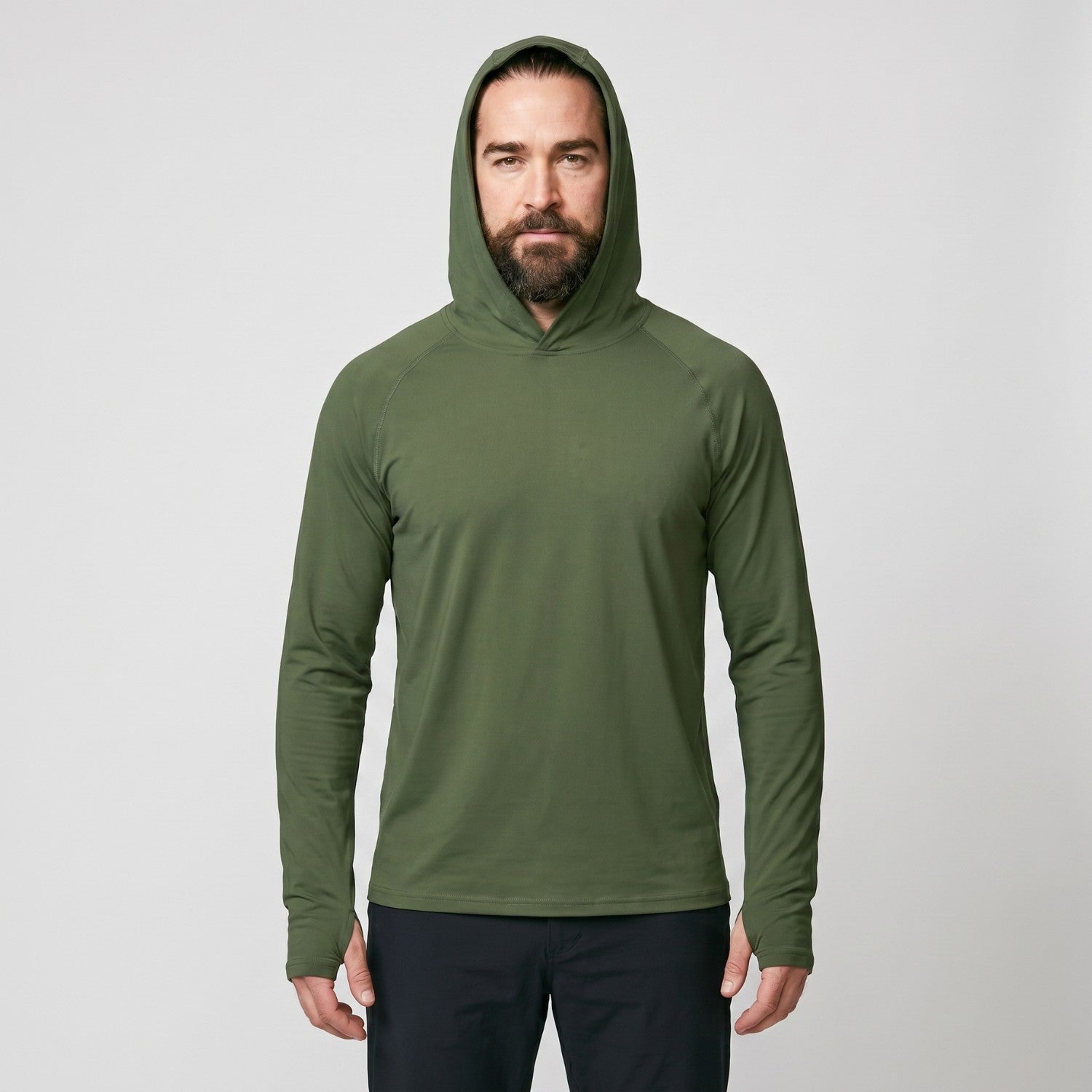 Sweat à capuche anti-UV UPF 50+ homme – Haut léger séchage rapide randonnée et pêche avec passants pouces