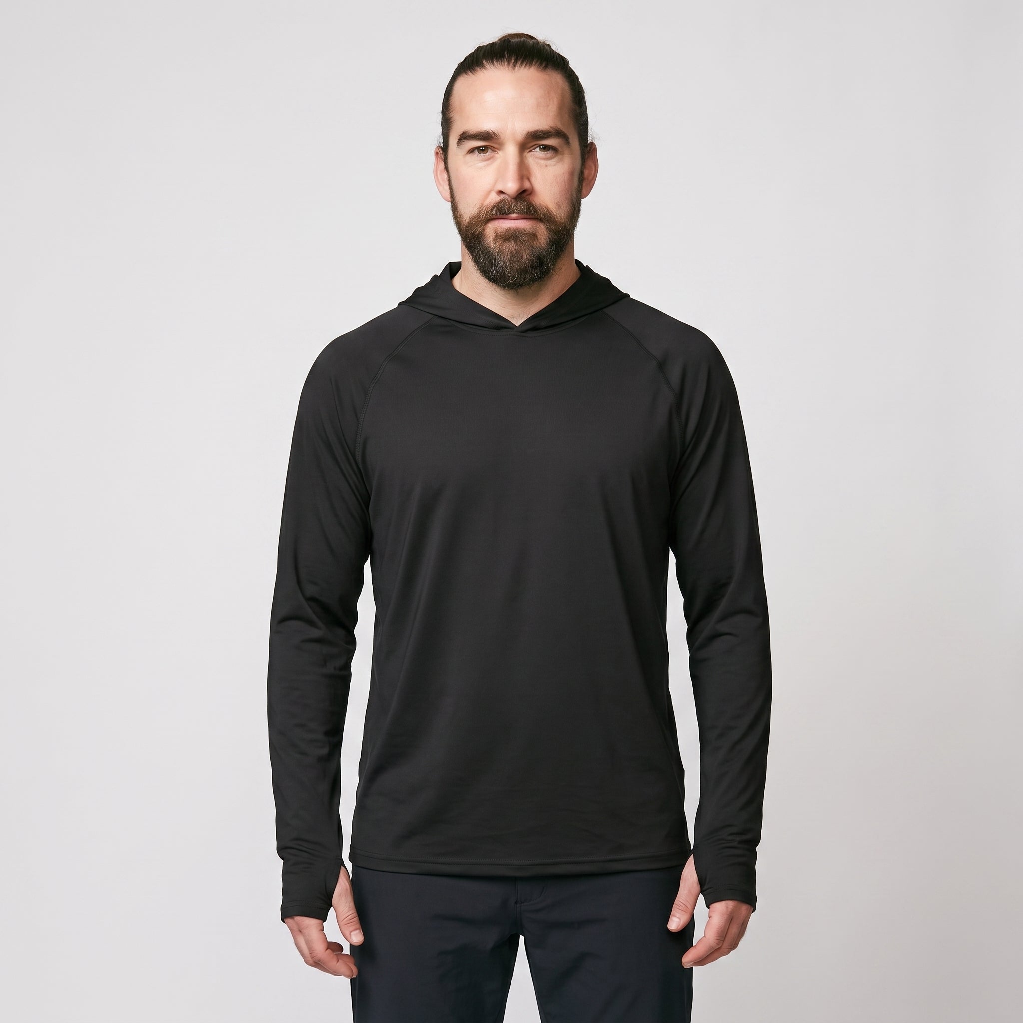 Sweat à capuche anti-UV UPF 50+ homme – Haut léger séchage rapide randonnée et pêche avec passants pouces