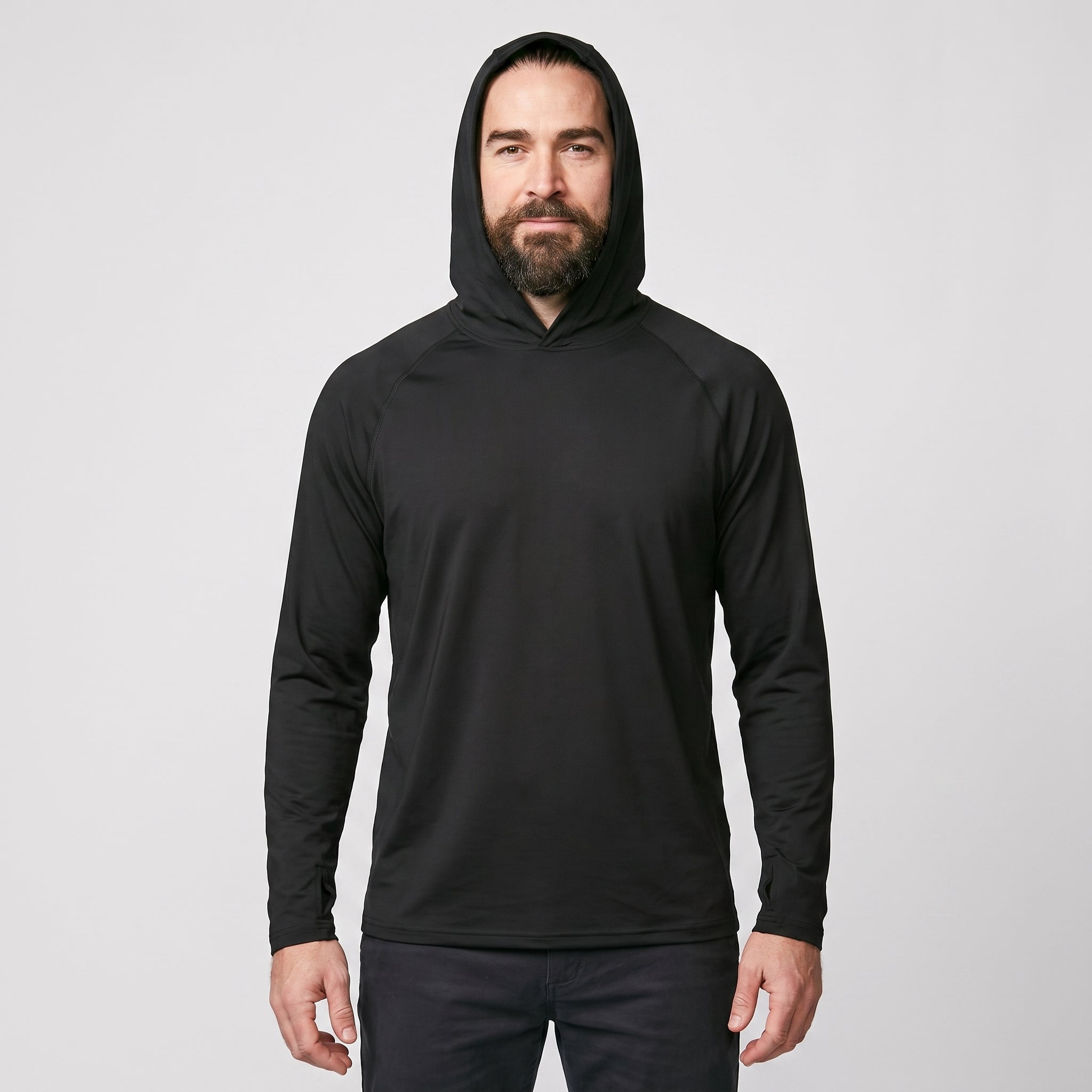 Sweat à capuche anti-UV UPF 50+ homme – Haut léger séchage rapide randonnée et pêche avec passants pouces