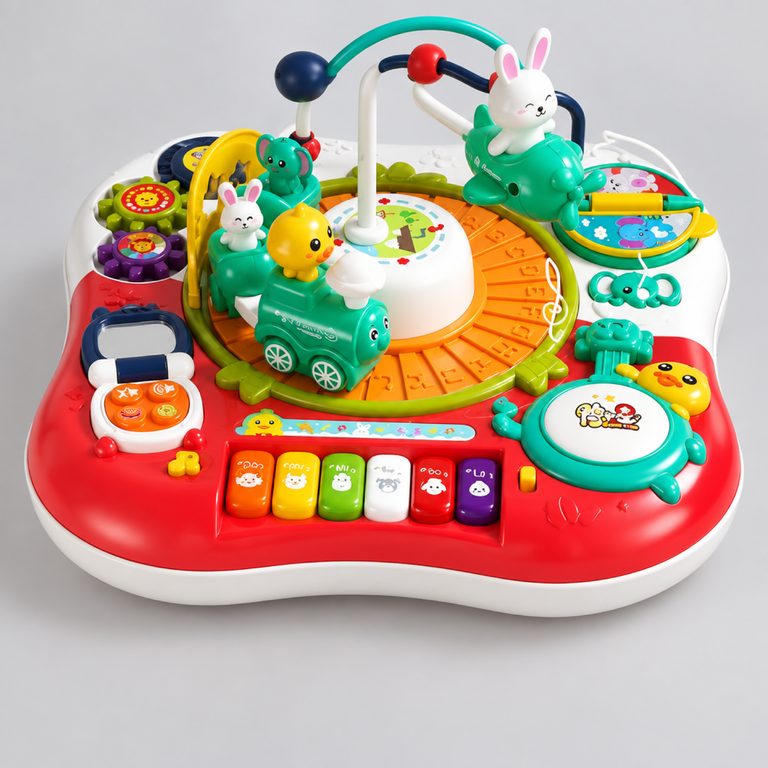 Table d'activités multifonction pour bébé avec train électrique
