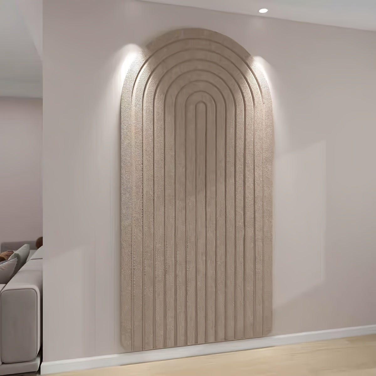 Tableau d'affichage mural en feutre courbé auto-adhésif avec design en arche rayée pour bureau, couloir et chambre