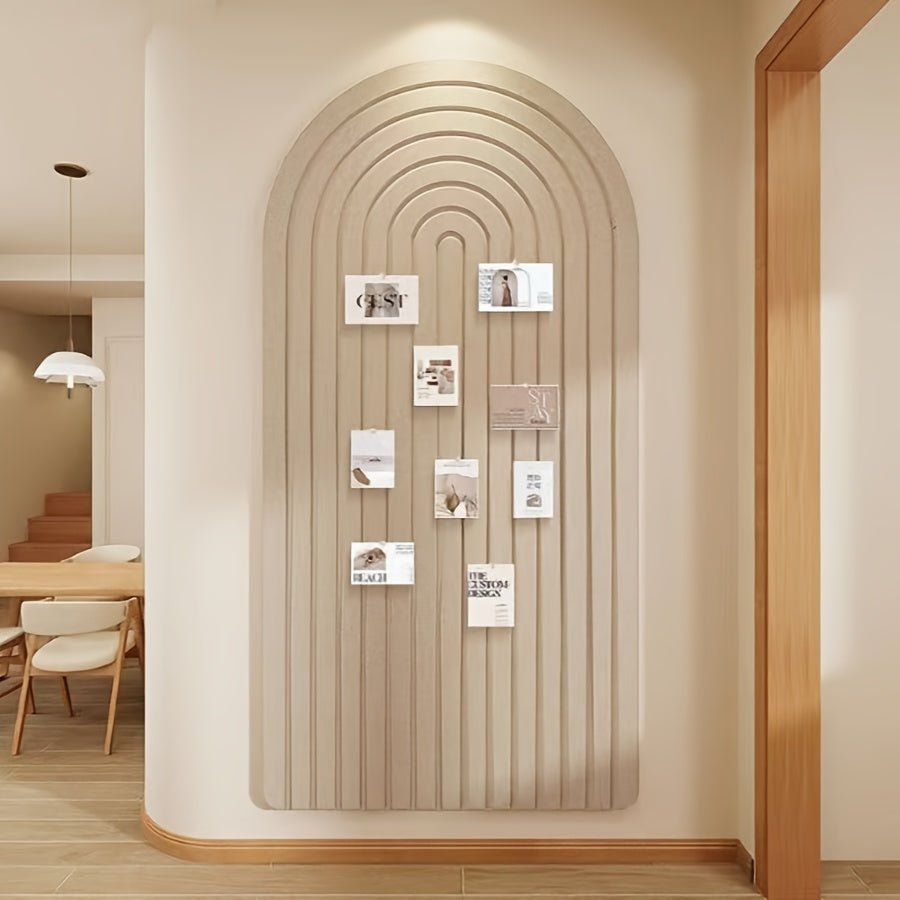 Tableau d'affichage mural en feutre courbé auto-adhésif avec design en arche rayée pour bureau, couloir et chambre