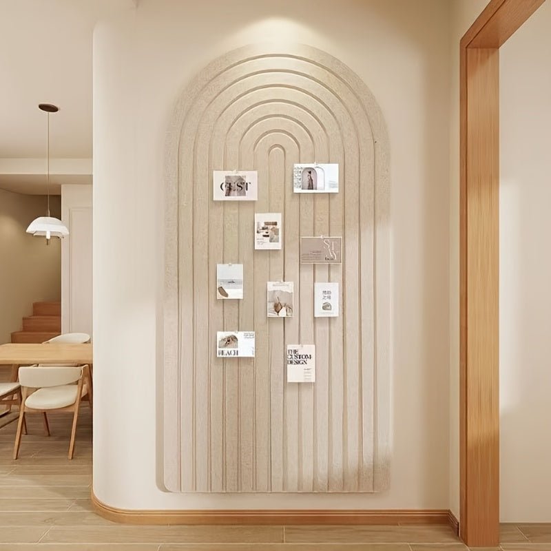 Tableau d'affichage mural en feutre courbé auto-adhésif avec design en arche rayée pour bureau, couloir et chambre