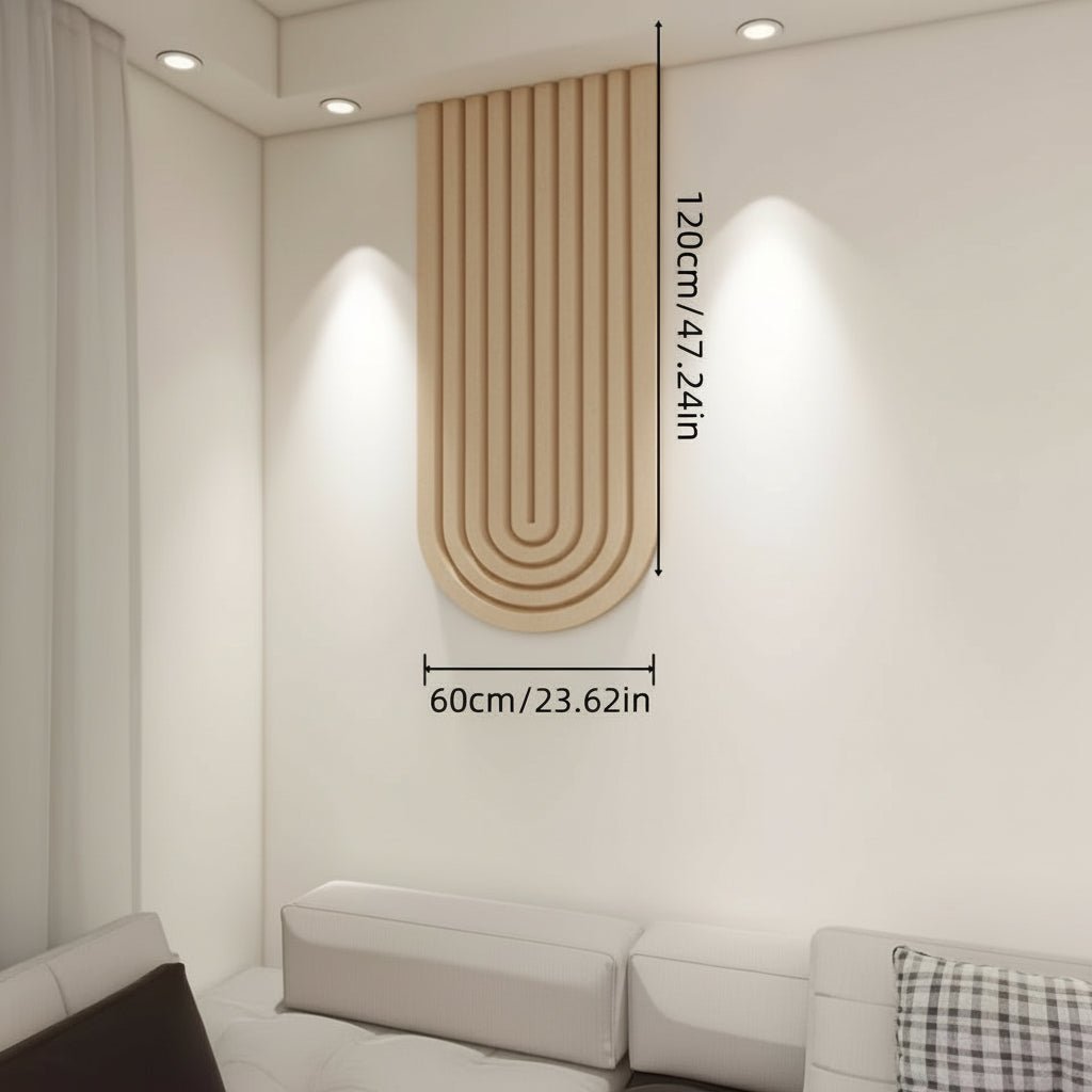 Tableau d'affichage mural en feutre courbé auto-adhésif avec design en arche rayée pour bureau, couloir et chambre
