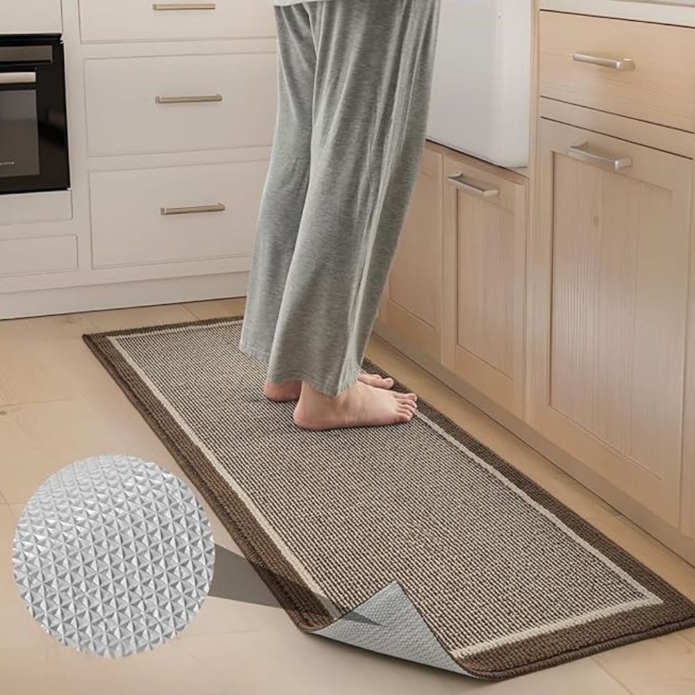 Tapis de cuisine tricoté bicolore
