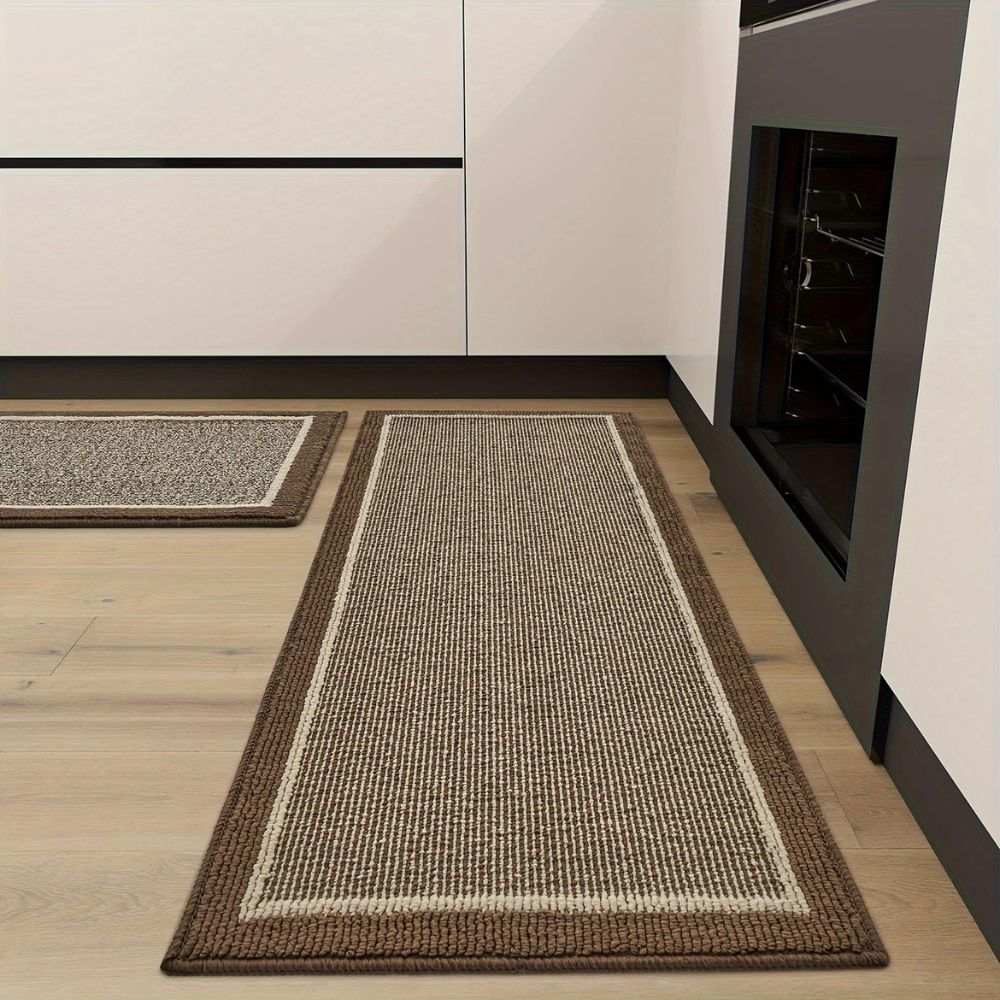Tapis de cuisine tricoté bicolore