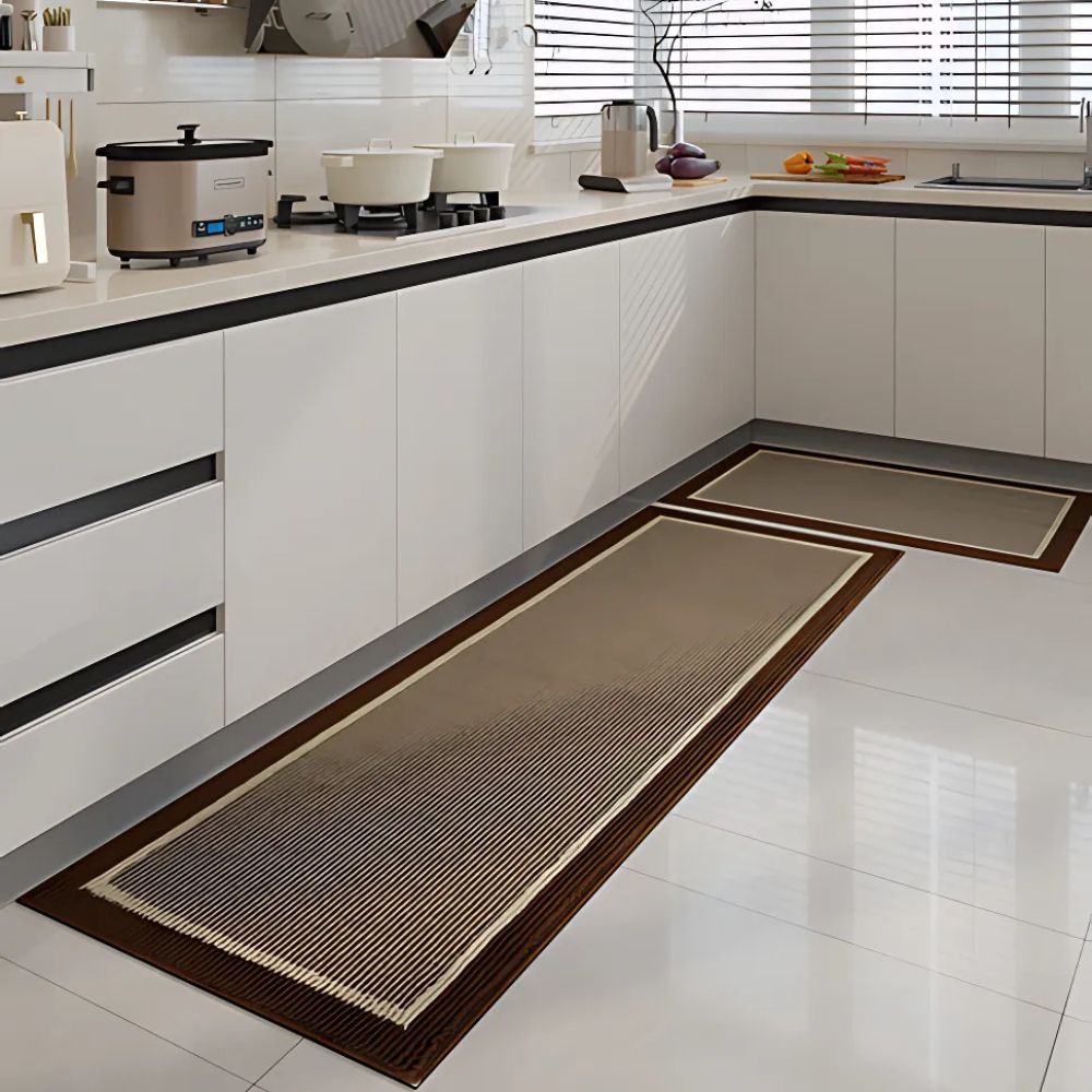 Tapis de cuisine tricoté bicolore