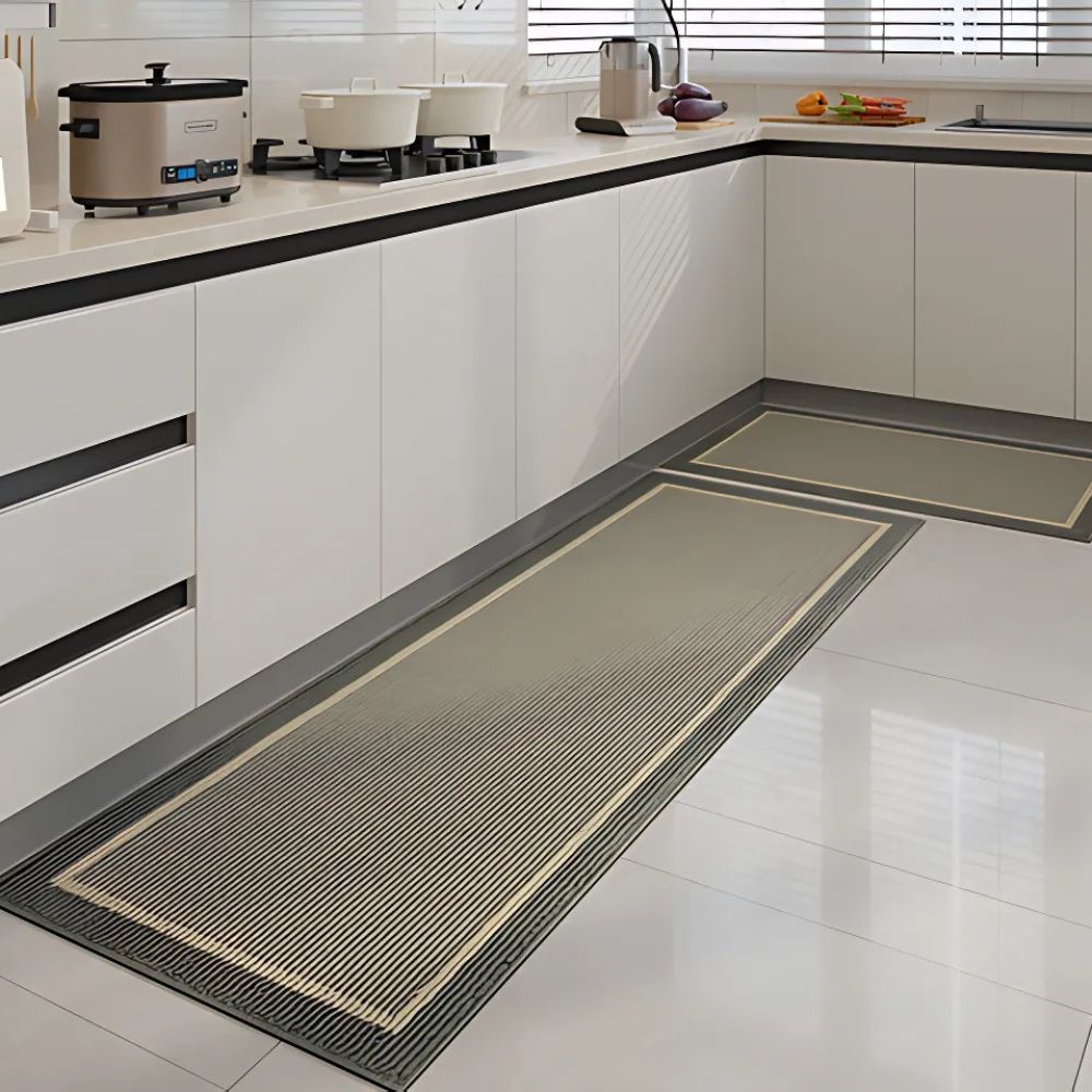 Tapis de cuisine tricoté bicolore