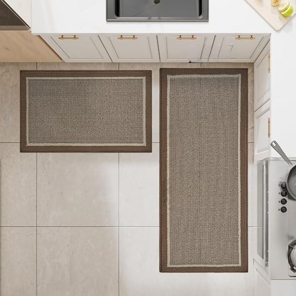 Tapis de cuisine tricoté bicolore