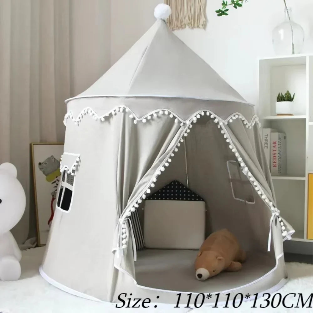 Tipi de jeu en toile pour enfants, coton 100 %, poteaux en pin, spacieux