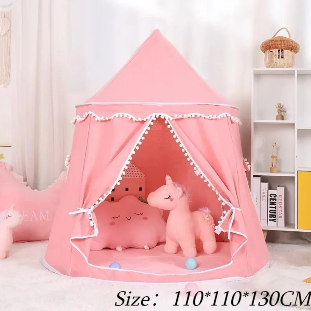 Tipi de jeu en toile pour enfants, coton 100 %, poteaux en pin, spacieux