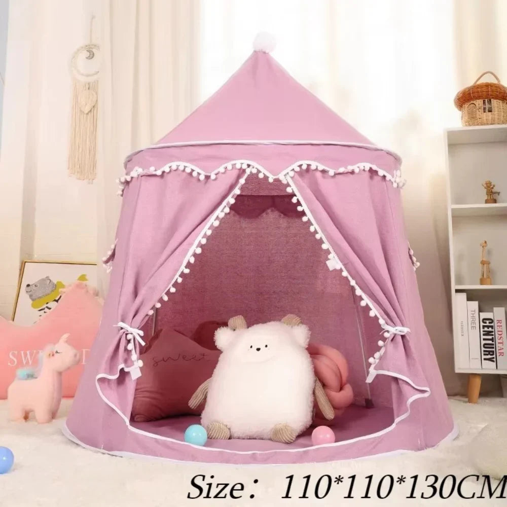 Tipi de jeu en toile pour enfants, coton 100 %, poteaux en pin, spacieux