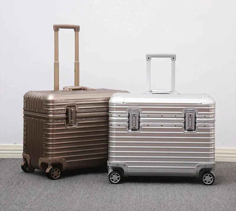 Valise rigide Monaco en alliage aluminium-magnésium avec roues pivotantes 360°