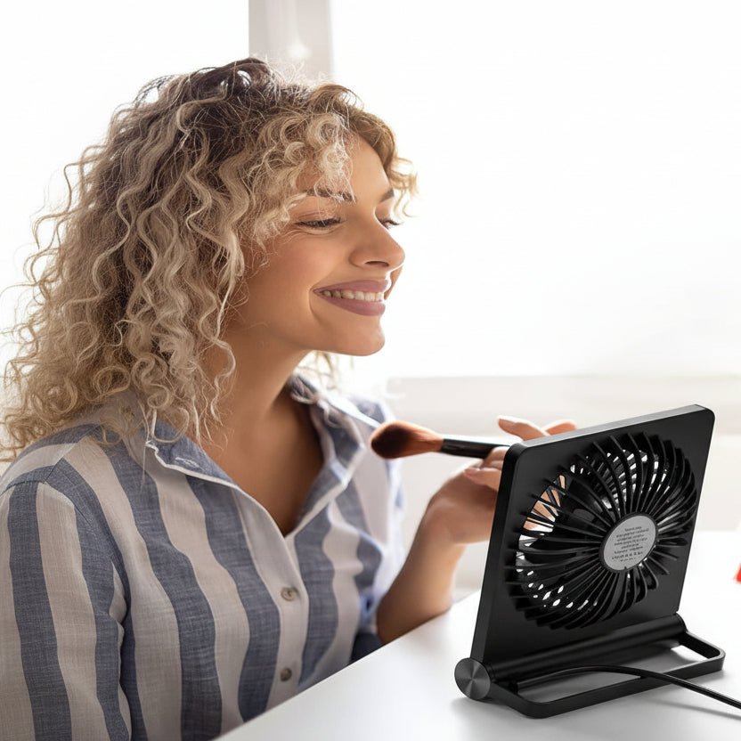 Ventilateur de bureau USB compact | Corps plat, socle inclinable