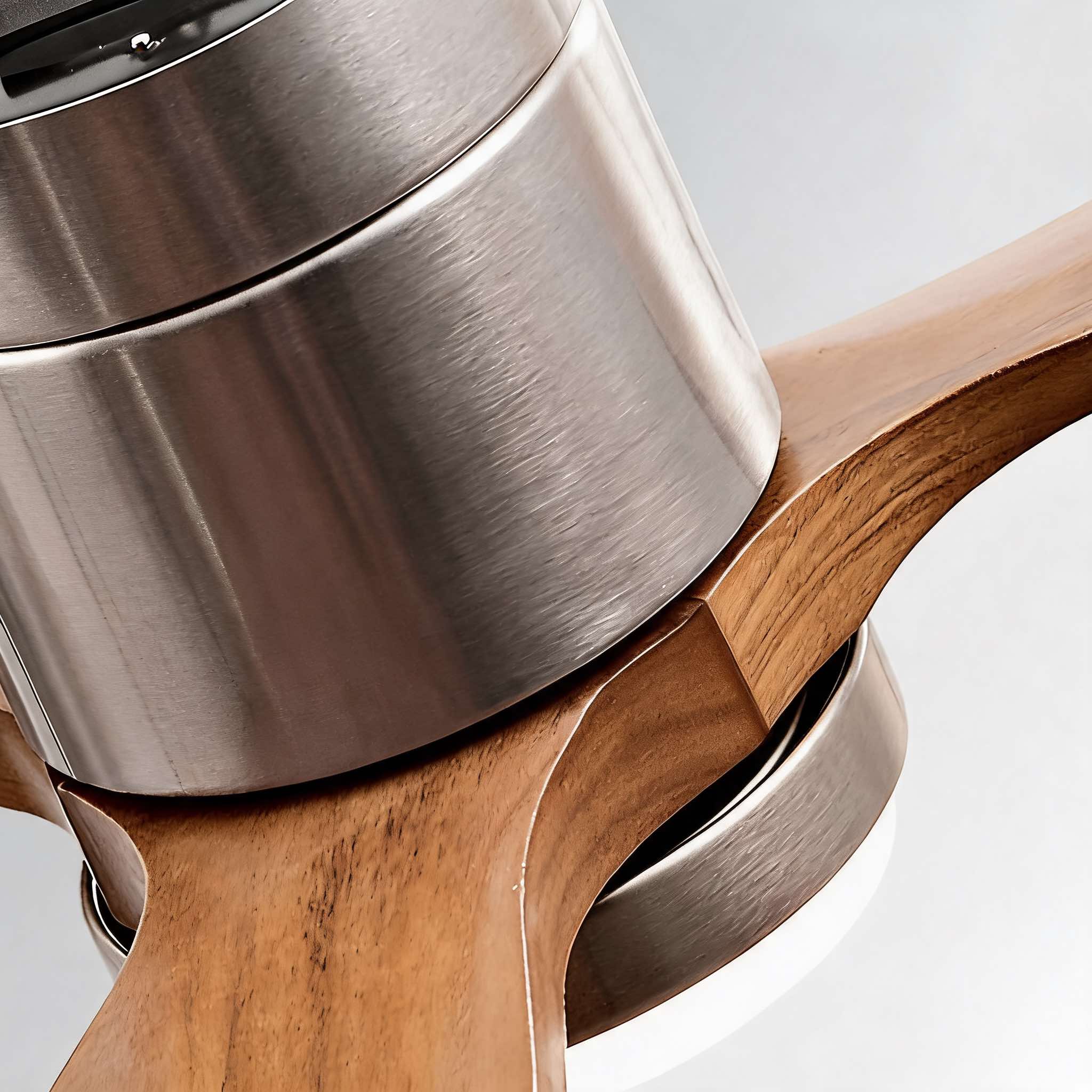 Ventilateur de plafond moderne – Pales en bois, éclairage, télécommande, moteur DC 6 vitesses
